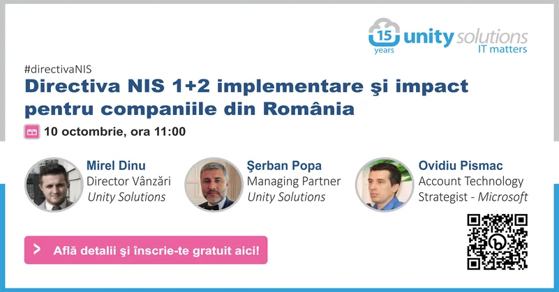 Webinar Directiva NIS 1+2 implementare si impact pentru companiile din Romania, 10 octombrie 2023